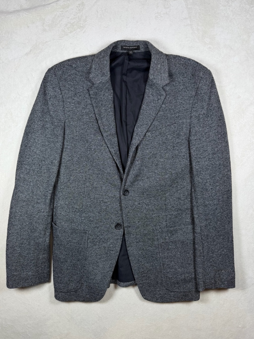 Banana Republic 42R Slim Fit Tweed Gray Men's Sport Coat - Tailored Two-Button